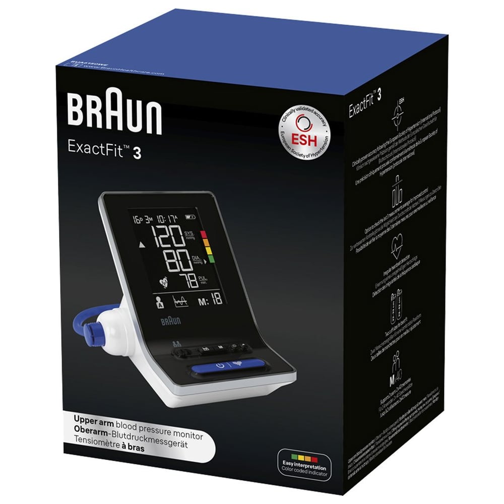 Braun BLUTDRUCKmessgerät ExactFit3 Oberarm Bua6150