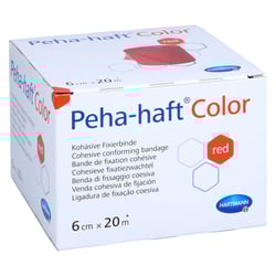 Peha-haft Color Fixierbinde latexfrei 6 cmx20 m rot