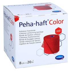 Peha-haft Color Fixierbinde latexfrei 8 cmx20 m rot