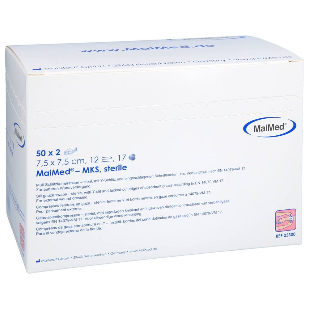 Schlitzkompressen 7,5x7,5 cm steril 12fach