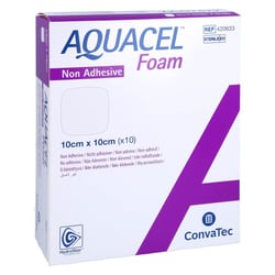 Aquacel Foam nicht adhäsiv 10x10 cm Verband ConvaTec