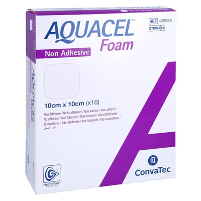 Aquacel Foam nicht adhäsiv 10x10 cm Verband ConvaTec Produktbild 1