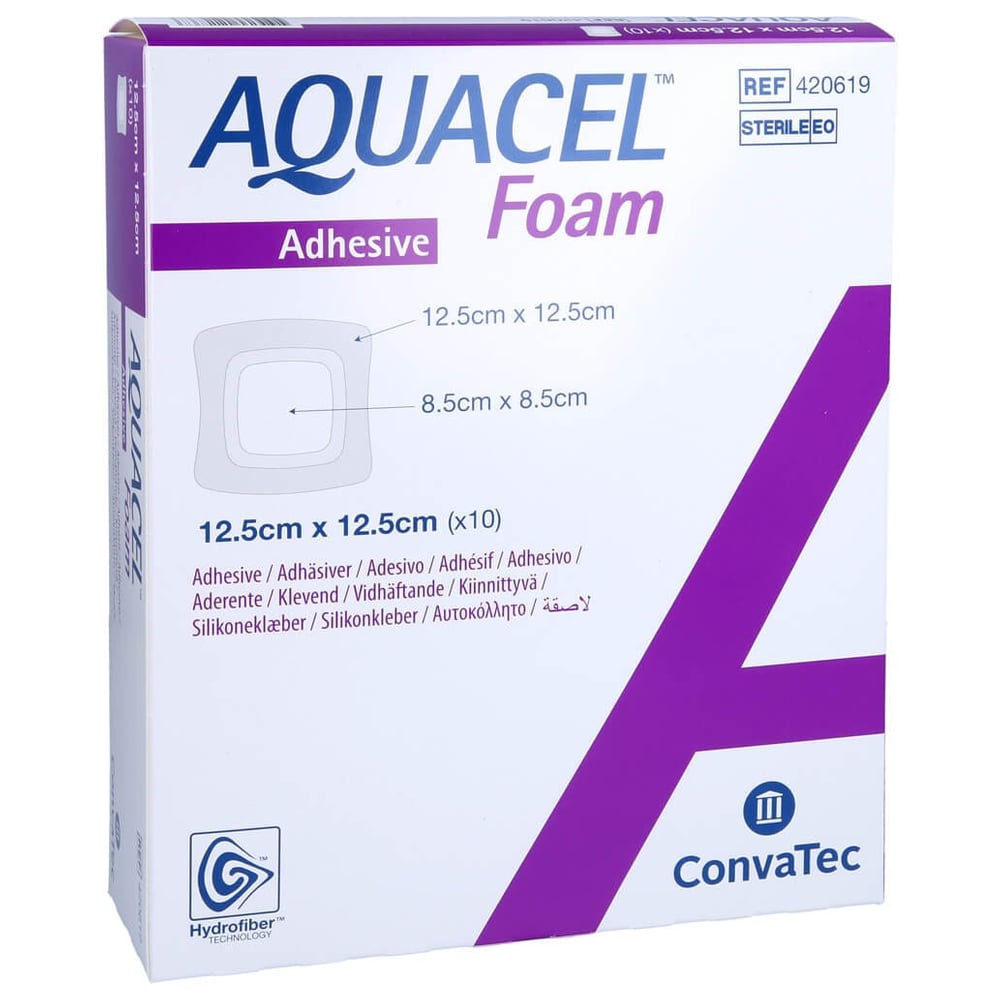 Aquacel Foam adh siv 12,5x12,5 cm Verband