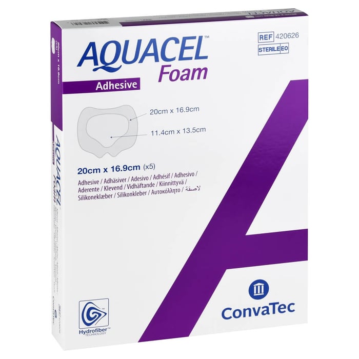 Aquacel Foam adh siv Sakral 16,9x20 cm Verband