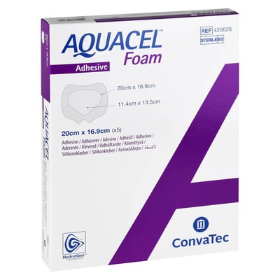 Aquacel Foam adhäsiv Sakral 16,9x20 cm Verband ConvaTec Produktbild 1