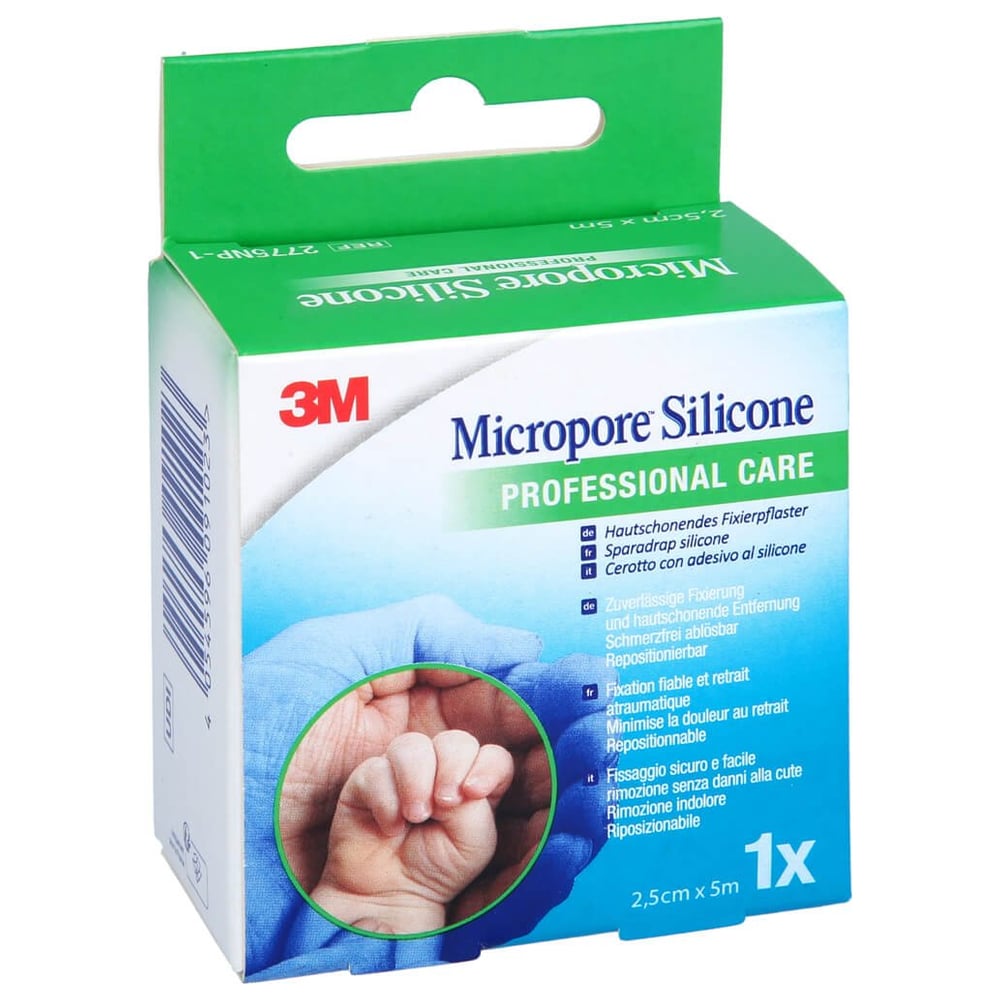 SILIKONBESCHICHTETES Pflaster 2,5 cmx5 m Rolle