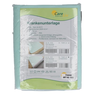 Krankenunterlage waschbar mit Seitenteilen 75x90 cm Produktbild 1