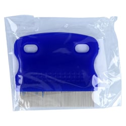 Nissenkamm Metall blauer Griff