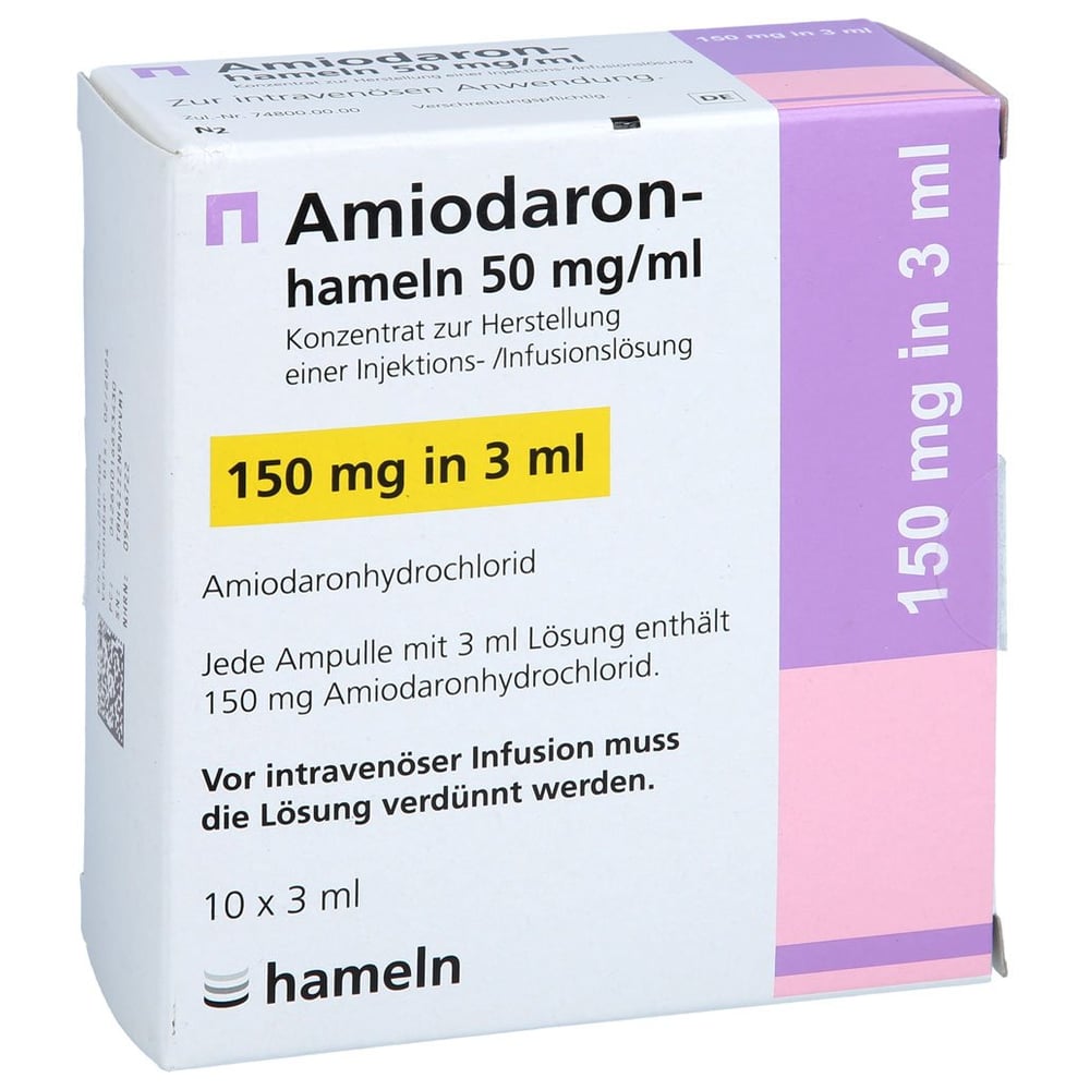 Amiodaron-hameln 50 mg/ml 150 mg Injektions-/Infusionslösungskonzentrat