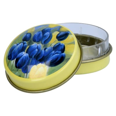 Pillendose Rund Blumen Mot