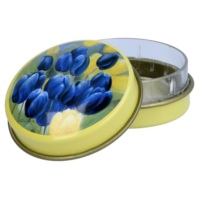 Pillendose Rund Blumen Mot