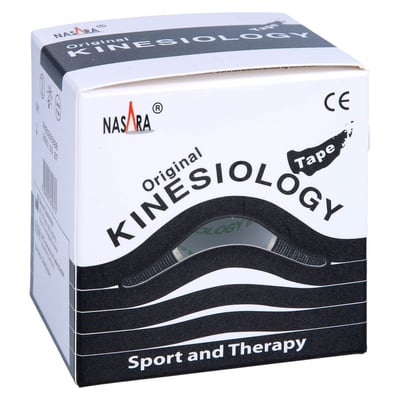 Nasara Kinesiologie Tape 5 cmx5 m schwarz