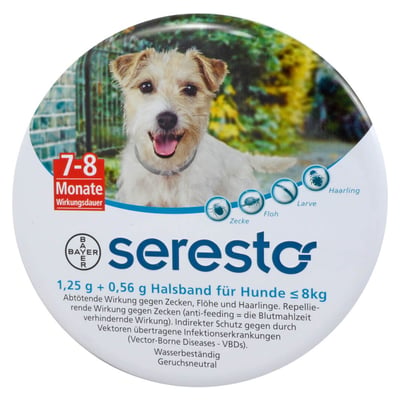 Seresto 1,25 g + 0,56 g Halsband für Hunde bis 8 kg Produktbild 1