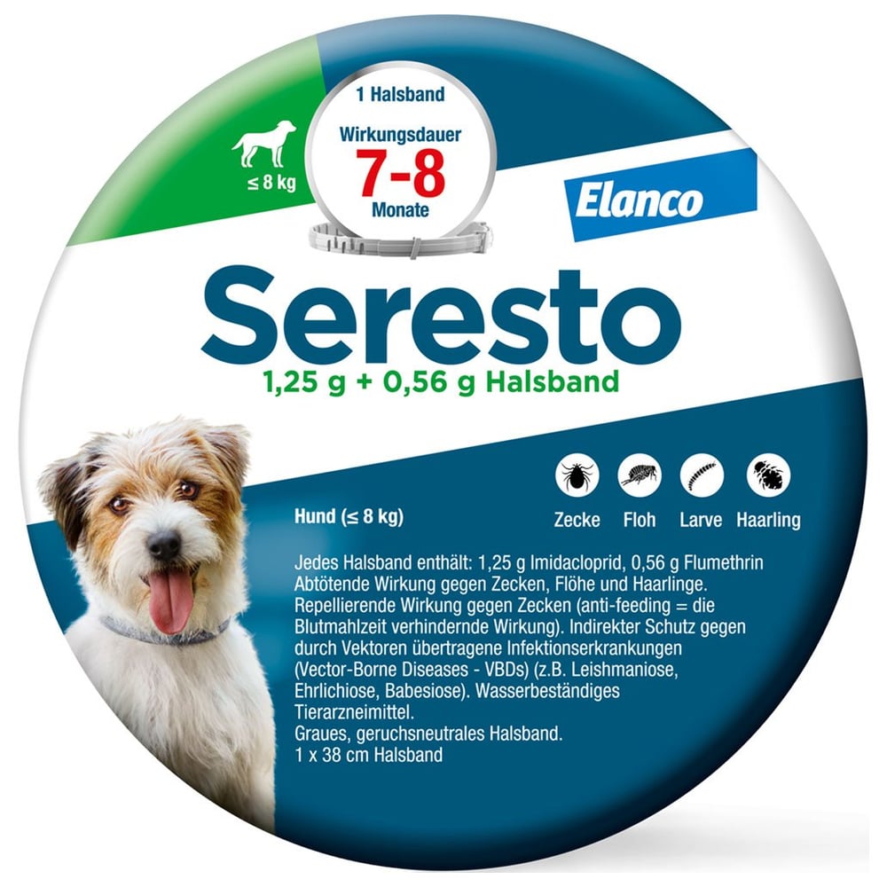 Seresto 1,25g + 0,56g Halsband für Hunde bis 8kg