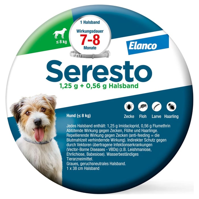 Seresto 1,25g + 0,56g Halsband für Hunde bis 8kg