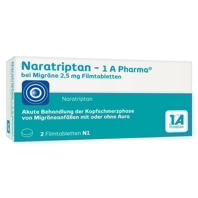 Naratriptan-1A Pharma bei Migräne 2,5 mg