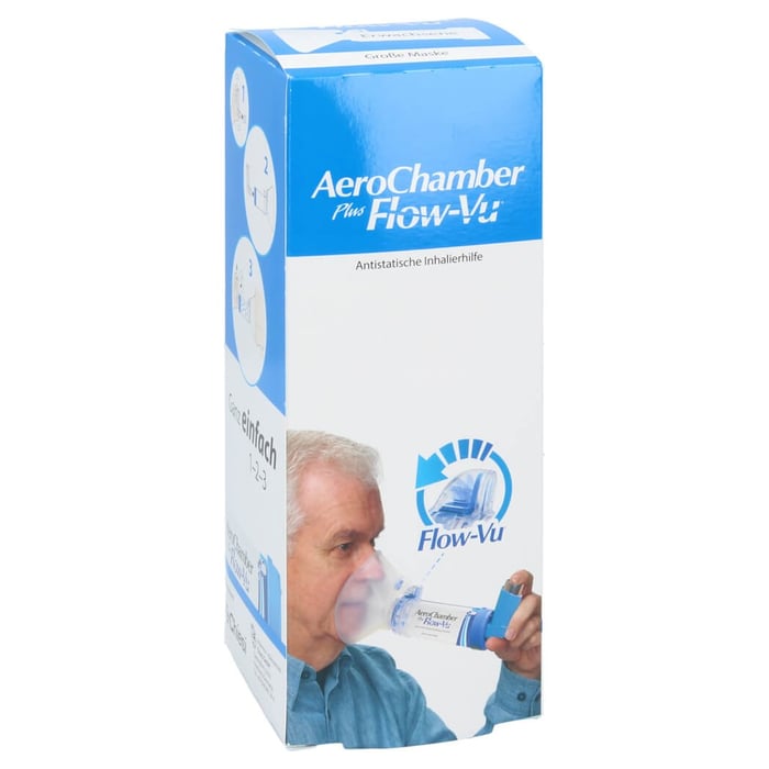 Aerochamber m.Maske f.Erw.u.Kdr.ab 5 Jahre blau