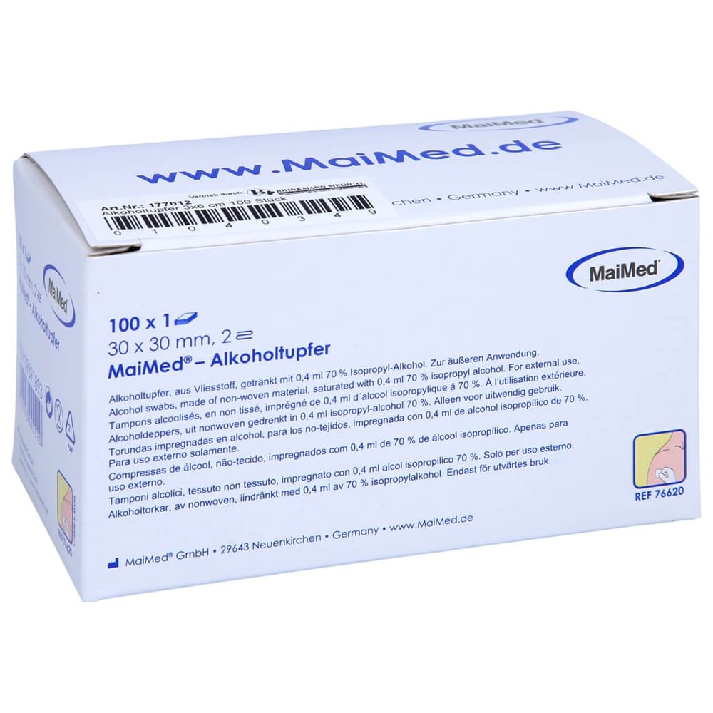 Maimed Alkoholtupfer 30x30 mm weiß aus Vlies