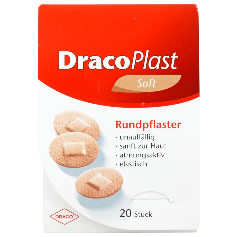 Dracoplast Soft Pflaster 2,2 cm rund hautfarben
