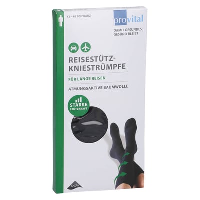 Provital Reisekniestrümpfe Gr.39-42 schwar.Baumw. Produktbild 1