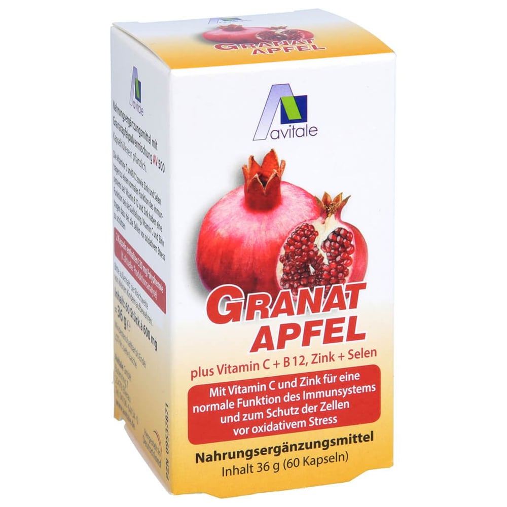 Granatapfel 500 mg plus Vit.C+B12+Zink+Selen Kaps.