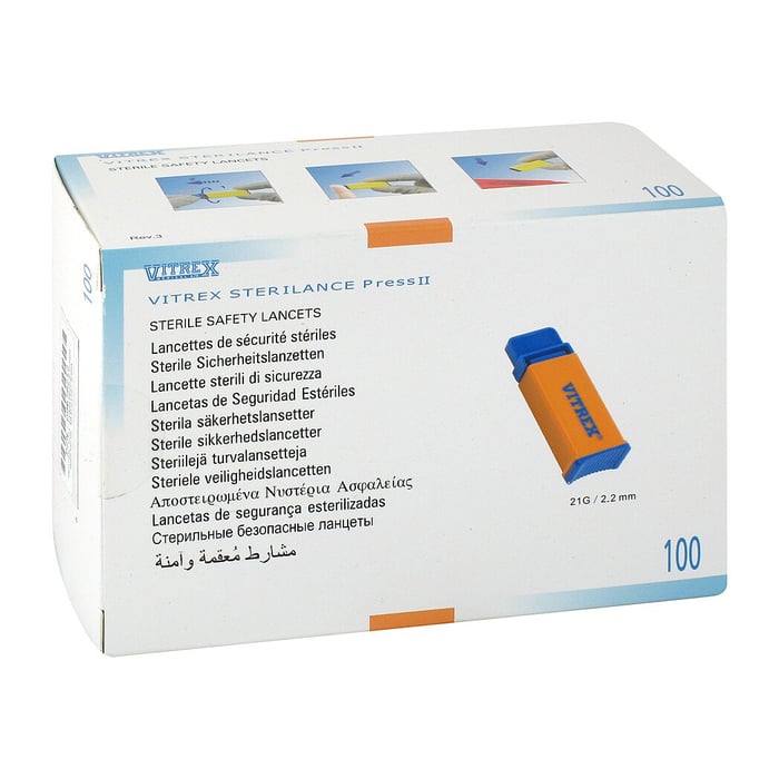 Vitrex Lanzetten Safety 21 G 2,2 mm orange