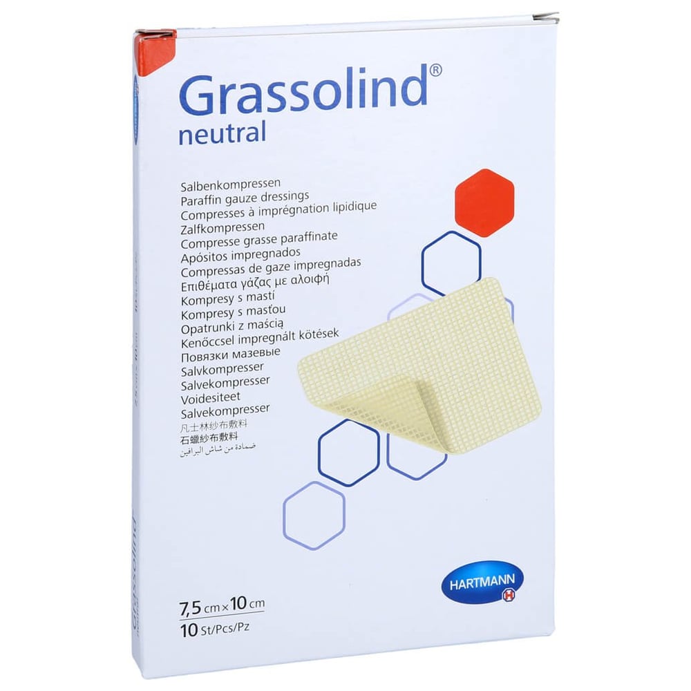 Grassolind Salbenkompressen 7,5x10 cm steril