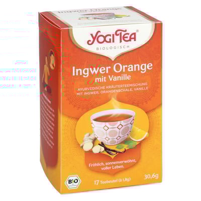 Yogi Tea Ingwer Orange mit Vanille Bio Filterbeut.