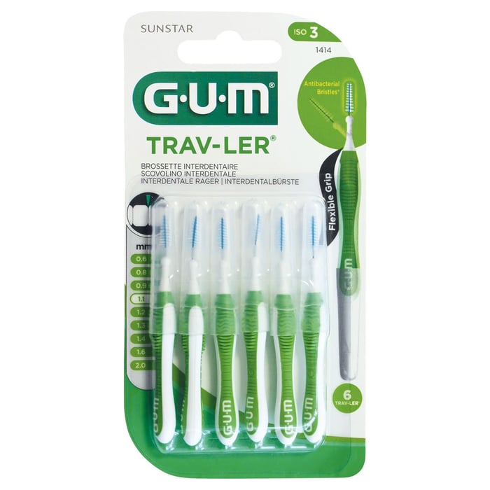 Gum Trav-ler 1,1mm Tanne grün Interdental+6Kappen