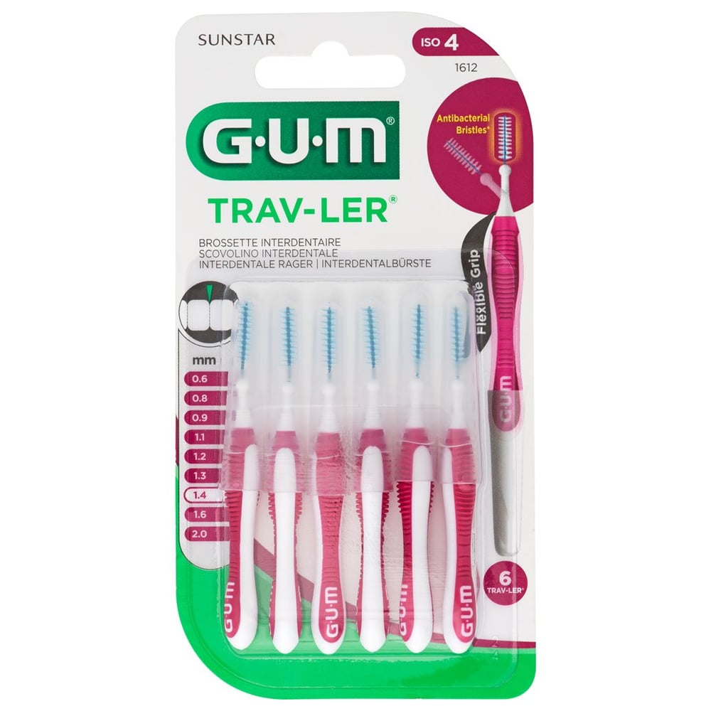 Gum Trav-ler 1,4mm Kerze pink Interdental+6Kappen