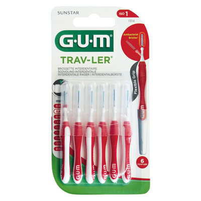 Gum Trav-ler 0,8 mm Kerze rot Interdental+6Kappen Produktbild 1