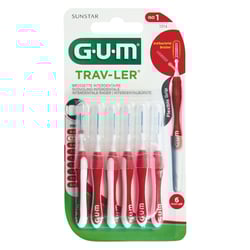 Gum Trav-ler 0,8mm Kerze rot Interdental+6Kappen