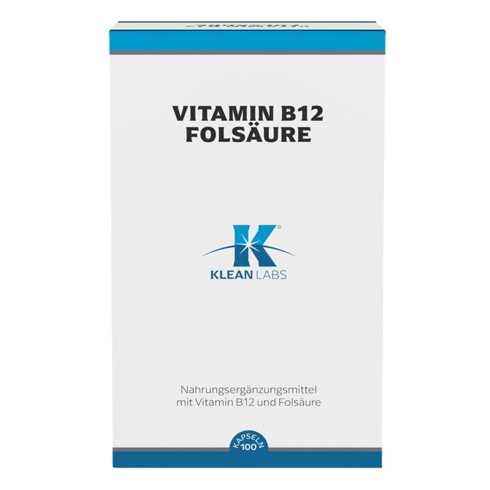 Vitamin B12+Folsäure Klean Labs Kapseln