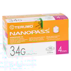 Terumo Nanopass 34 Pen Kanüle 34 G 0,18x4 mm