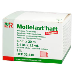 Mollelast haft latexfrei rot 6 cm x 20m gedehnt