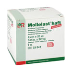 Mollelast haft latexfrei rot 8 cm x 20m gedehnt