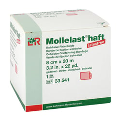 Mollelast haft latexfrei rot 8 cm x 20m gedehnt