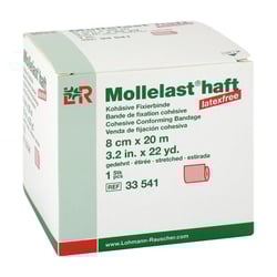 Mollelast haft latexfrei rot 8cm x 20m gedehnt