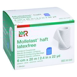 Mollelast haft Binden latexfrei 6 cmx20 m blau