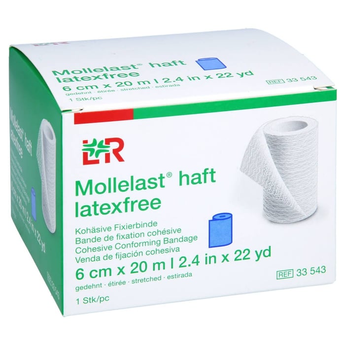 Mollelast haft Binden latexfrei 6 cmx20 m blau