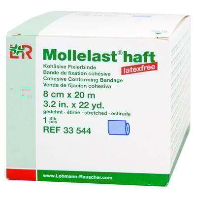 Mollelast haft Binden latexfrei 8 cmx20 m blau