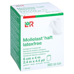 Mollelast haft latexfrei weiß 6 cm x 4m gedehnt