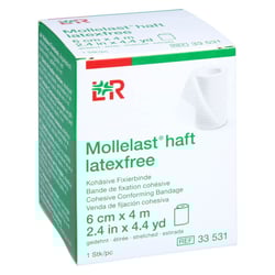 Mollelast haft latexfrei weiß 6cm x 4m gedehnt