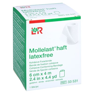 Mollelast haft latexfrei weiß 6cm x 4m gedehnt
