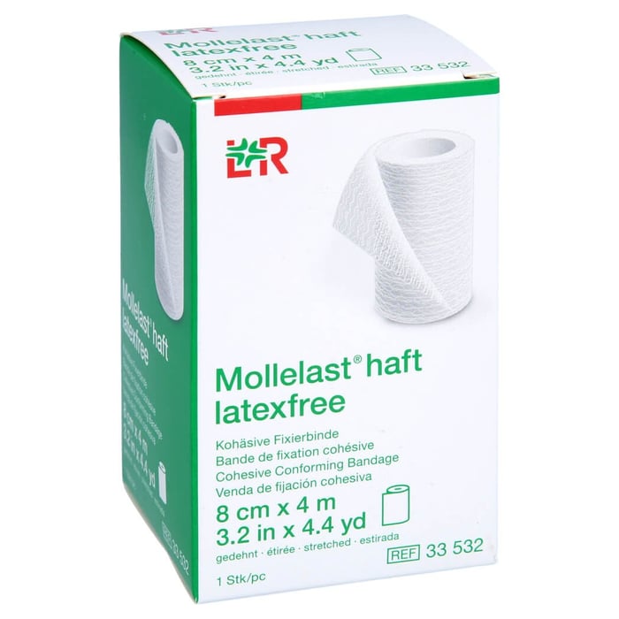 Mollelast haft Binden latexfrei 8 cmx4 m weiß