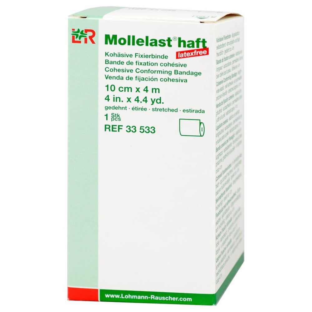 Mollelast haft Binden latexfrei 10 cmx4 m weiß