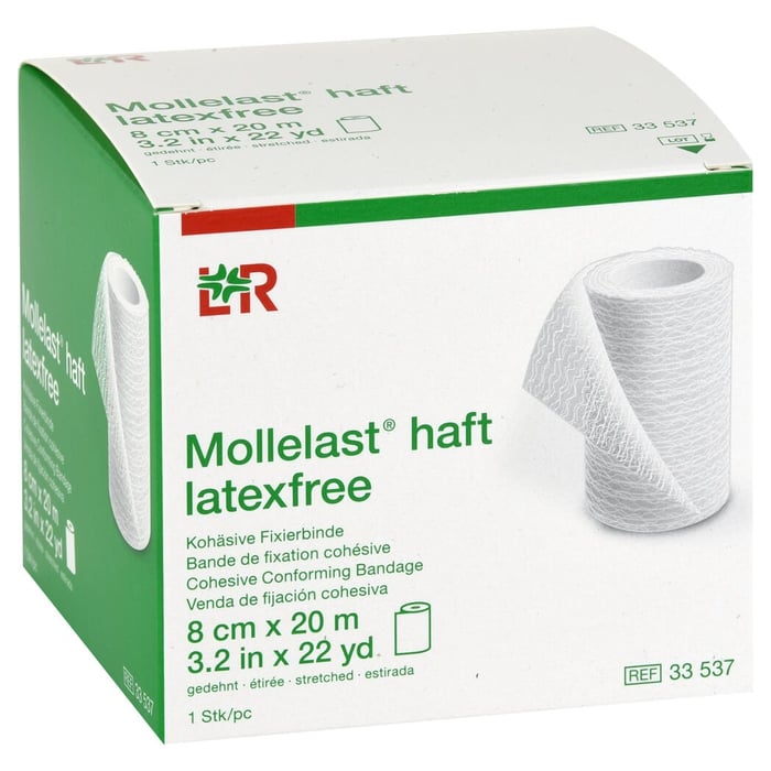 Mollelast haft latexfrei weiß 8cm x 20m gedehnt