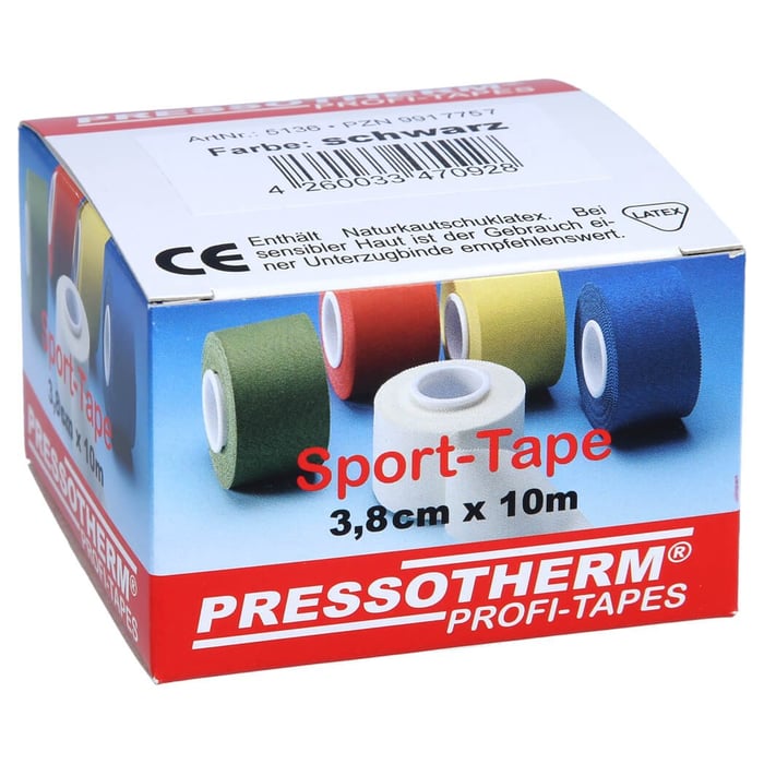 Pressotherm Sport-Tape schwarz 3.8cmx10m