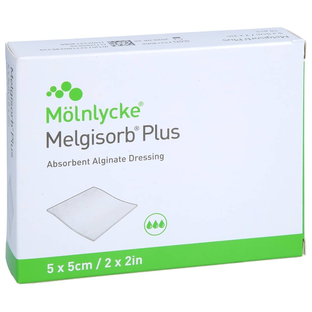 Melgisorb Plus Alginat Verband 5x5 cm steril