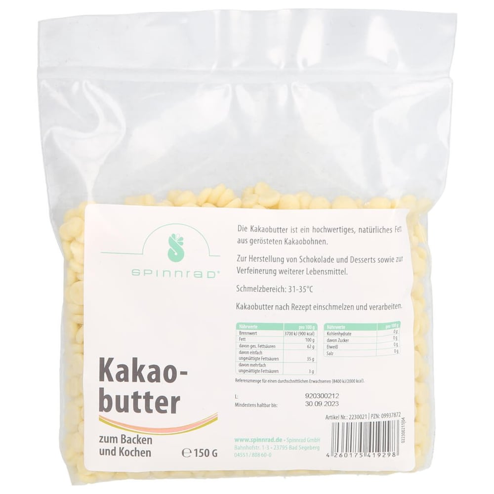 Kakaobutter zum Backen